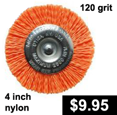 Nylon abrasive brush Orange 120 grit medium